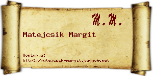 Matejcsik Margit névjegykártya